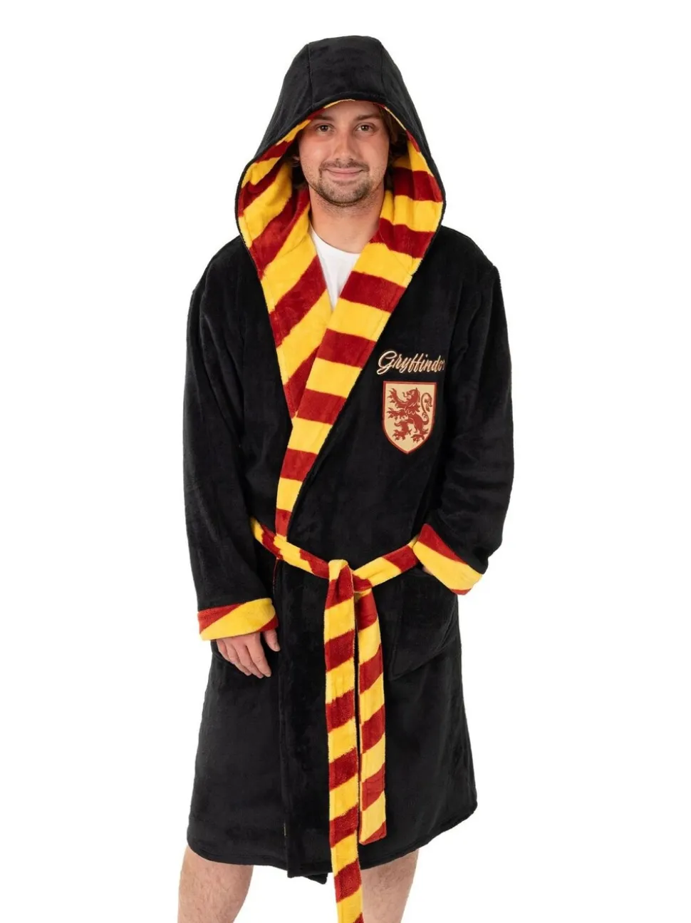Black/Red Gryffindor - Vanilla Underground Harry Potter Hooded Bathrobe Dressing Gown