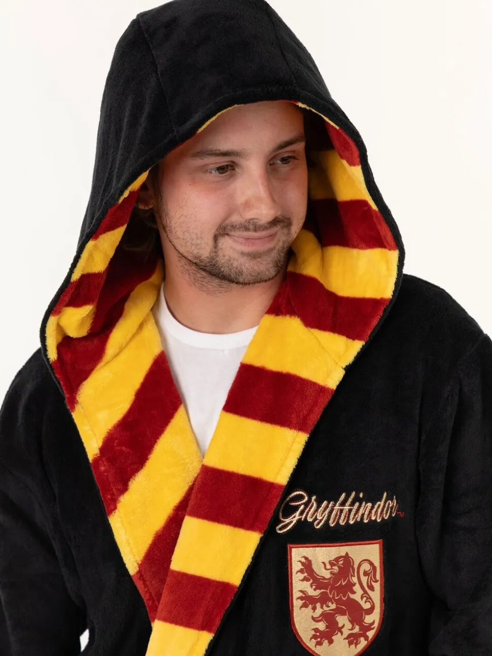 Black/Red Gryffindor - Vanilla Underground Harry Potter Hooded Bathrobe Dressing Gown