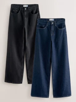 Black/Rinse Blue - Jeans met wijde pijpen 2 Set