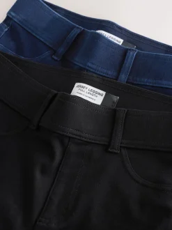 Black/Rinse Blue - Set van 2 lange jersey denim leggings