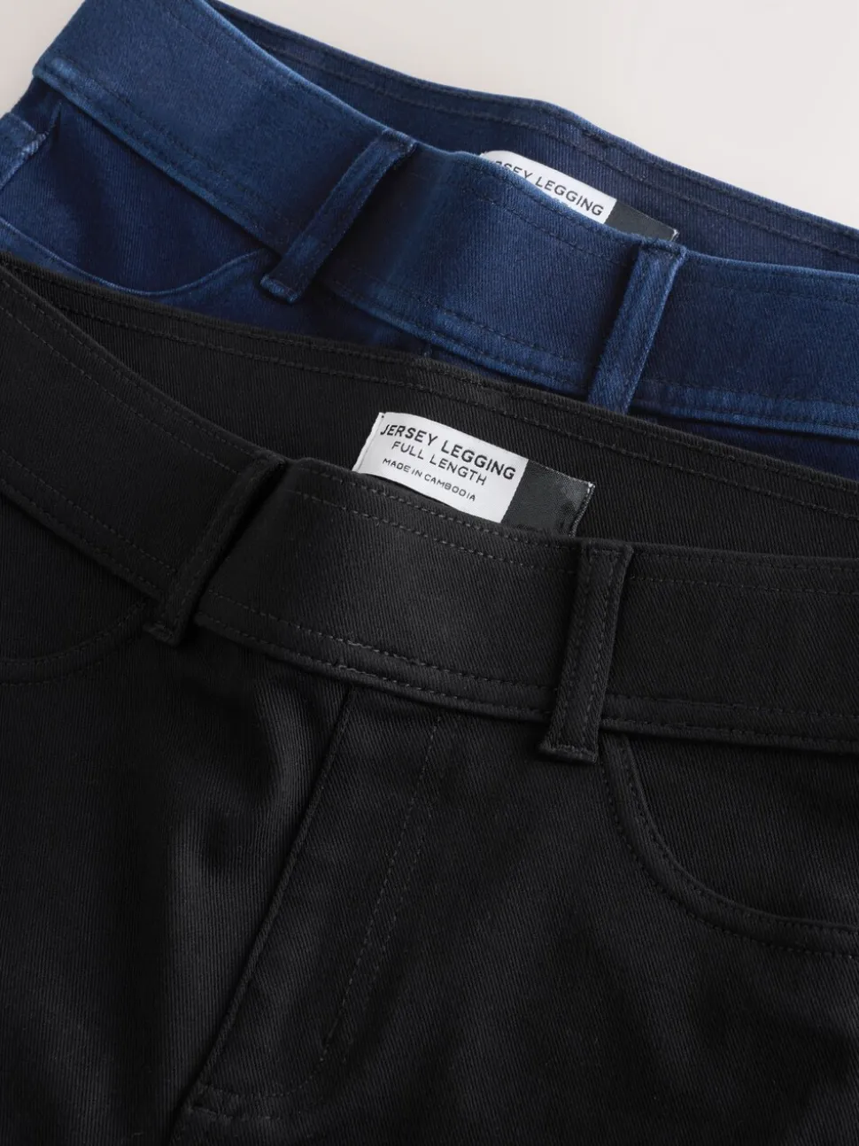 Black/Rinse Blue - Set van 2 lange jersey denim leggings