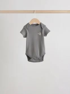 Blauw - 5 Babyrompertjes met korte mouwen