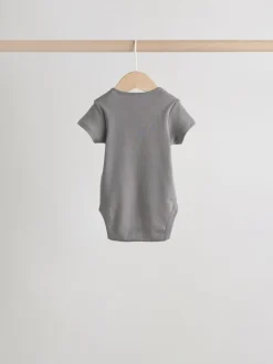 Blauw - 5 Babyrompertjes met korte mouwen