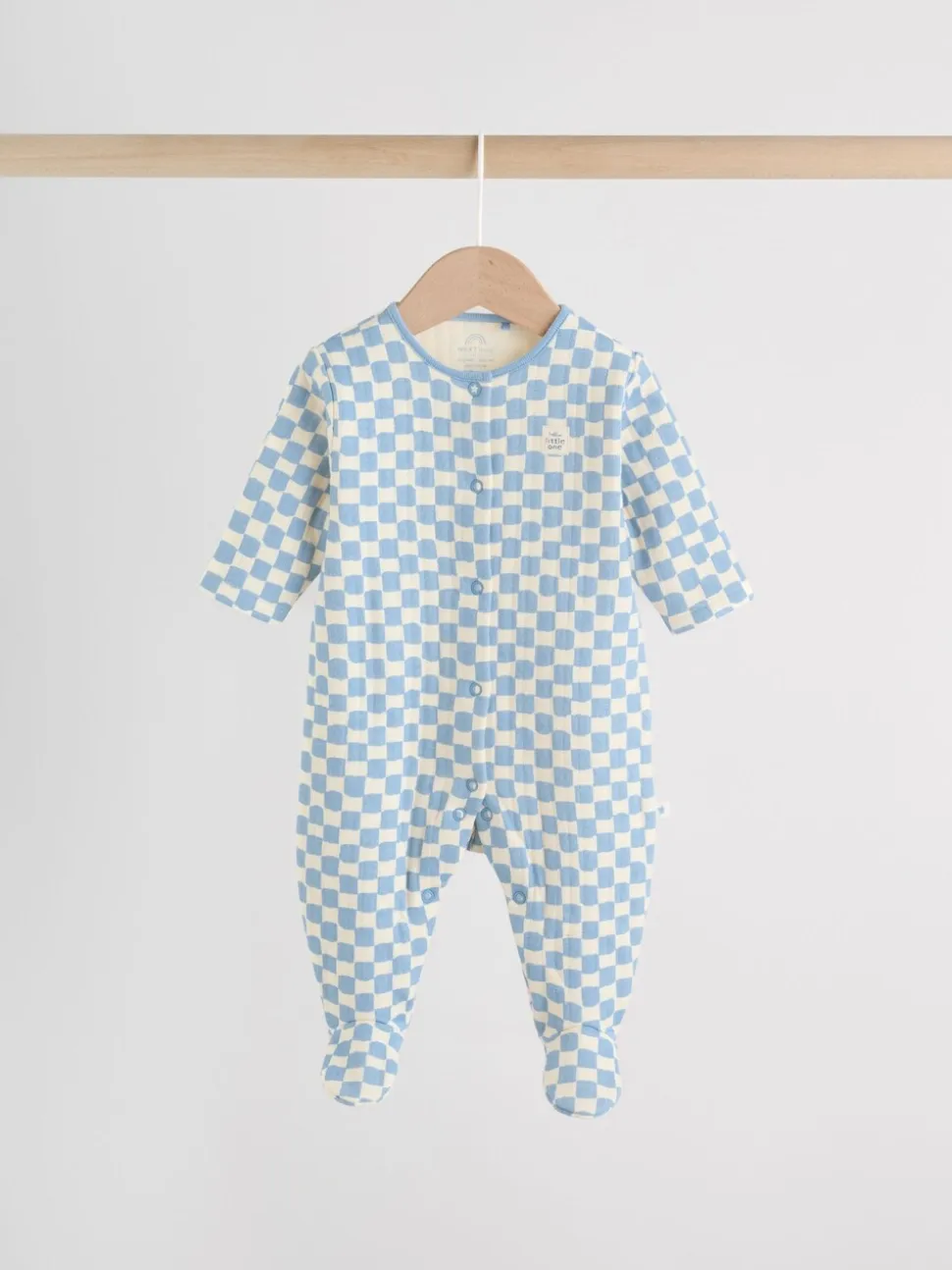 Blauw - 2 Doorgestikte babypyjama's