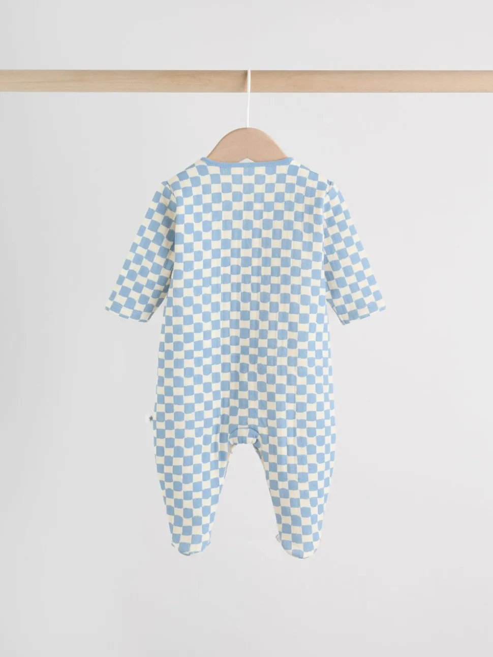 Blauw - 2 Doorgestikte babypyjama's