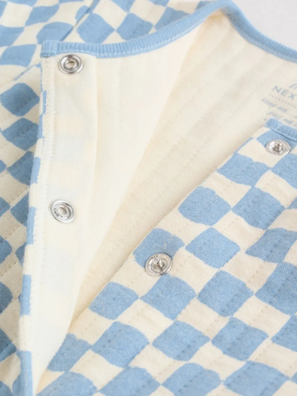 Blauw - 2 Doorgestikte babypyjama's
