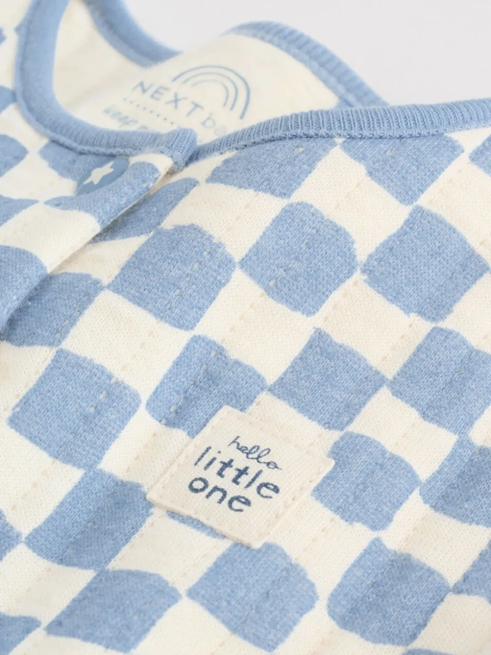 Blauw - 2 Doorgestikte babypyjama's