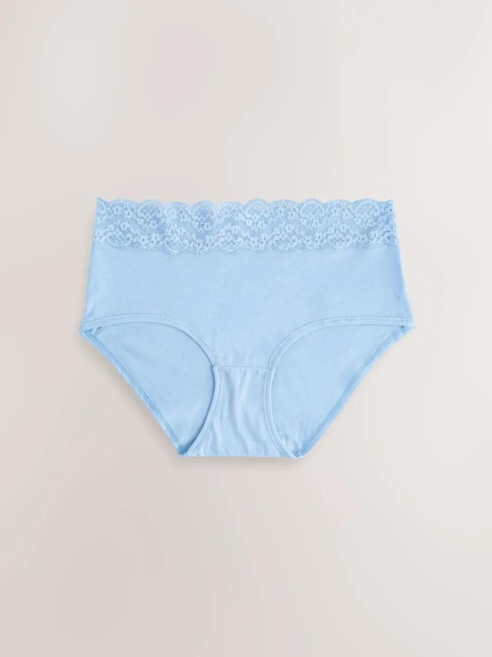 Blauw - 7 Katoenen slipjes met kant