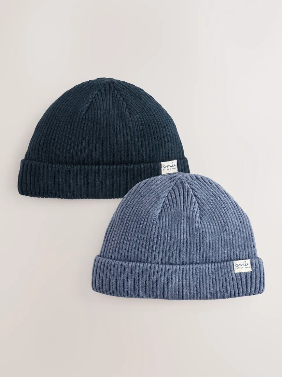 Blauw - 2 Pack Baby Beanie Mutsen (0mnd -2jr)