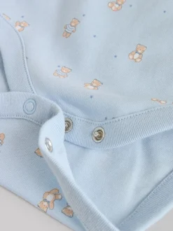 Blauw - 5 Pack Baby Bear Bodysuits