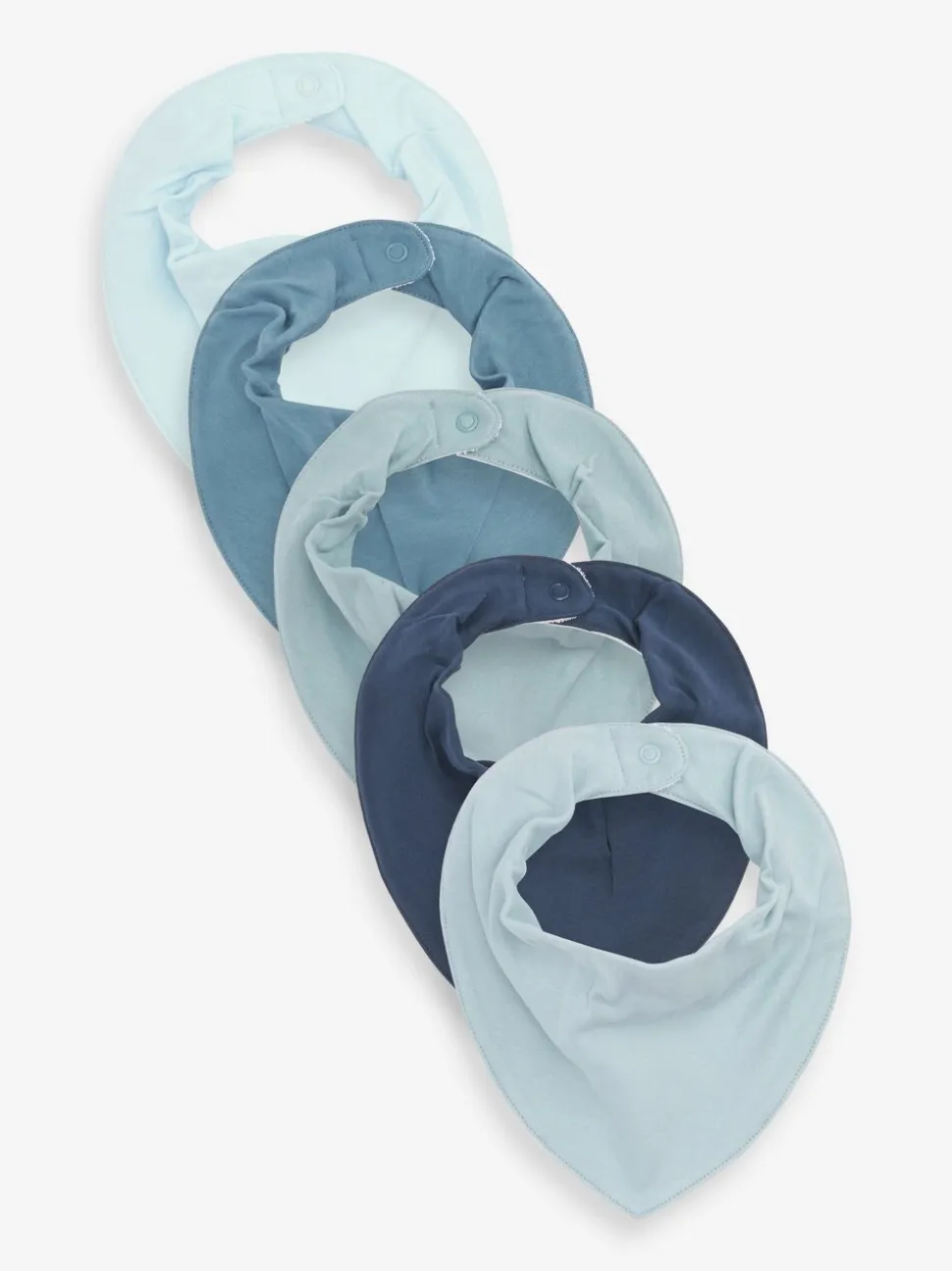 Blauw - 5 Pack Dribble Baby 100% Cotton Bibs