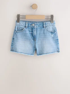 Blauw - 2 Pack Fray Shorts (3-16jr)