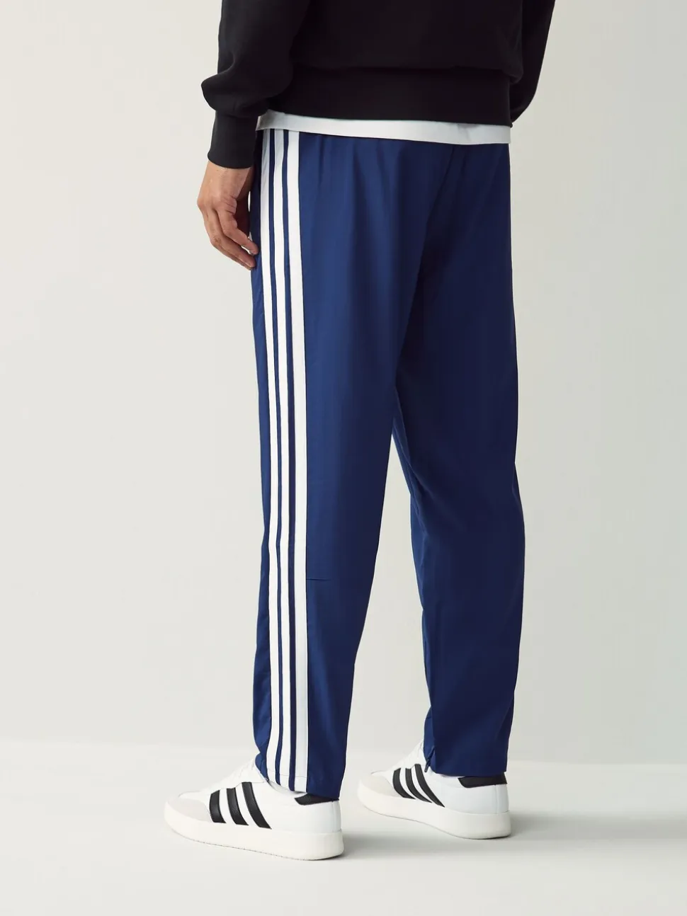Blauw - adidas Essentials 3-Strepen Stanford joggingbroek met open zoom