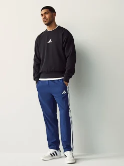 Blauw - adidas Essentials 3-Strepen Stanford joggingbroek met open zoom