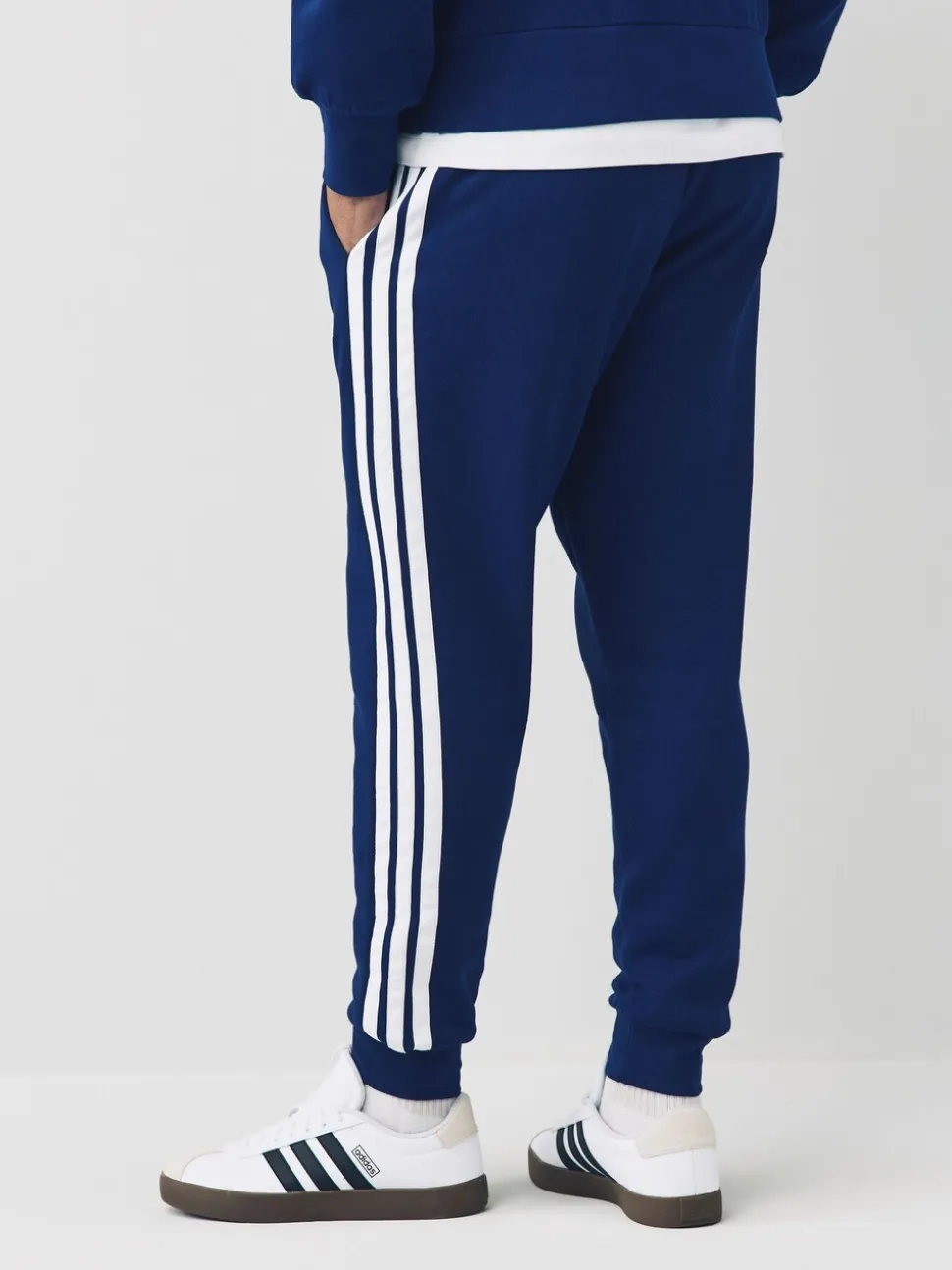 Blauw - adidas Essentials fleece joggingbroek met 3 strepen