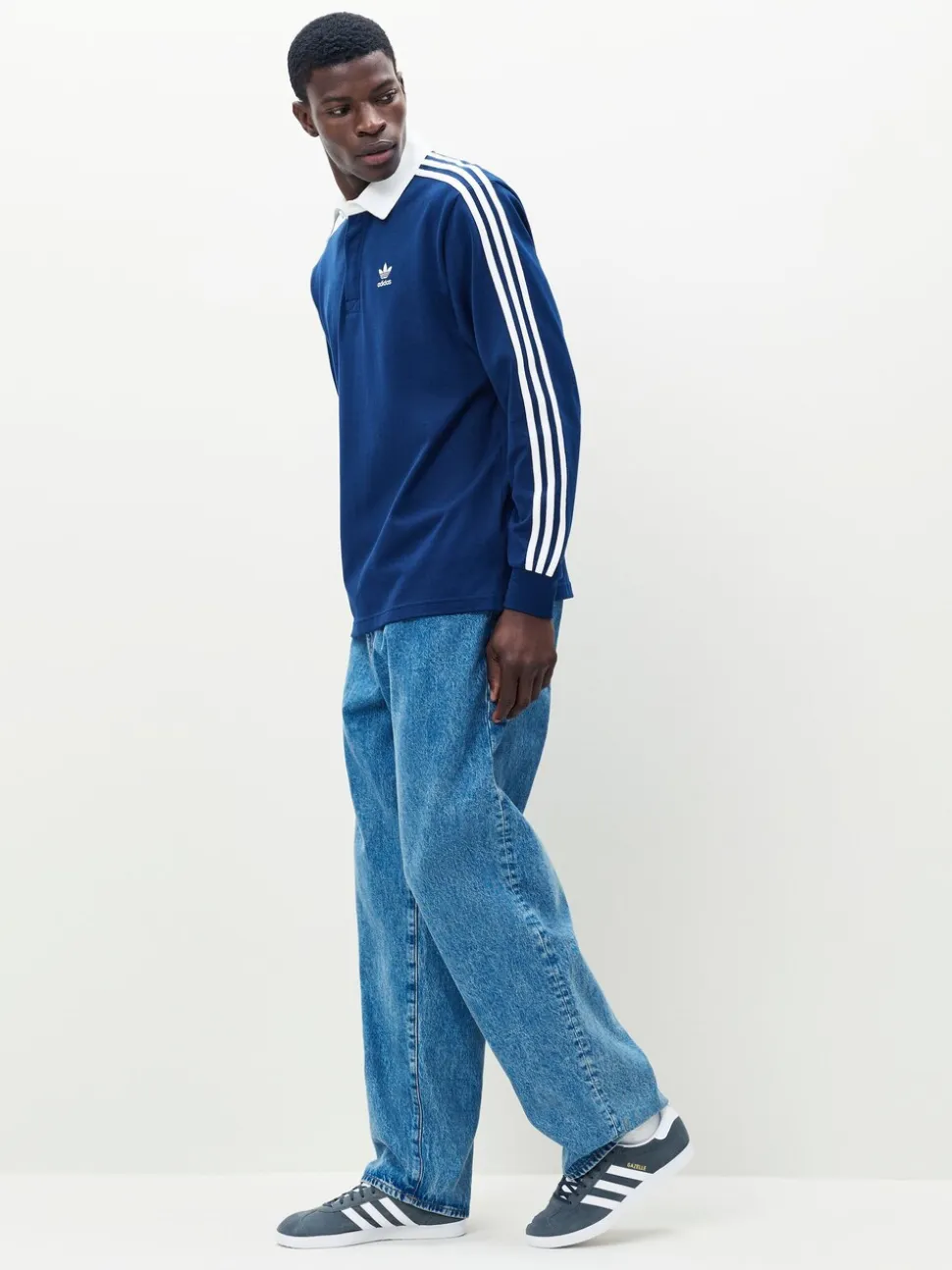 Blauw - adidas Originals Adicolor Rugby poloshirt