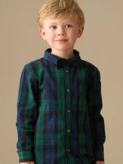 Blauw - Angel & Rocket Camden Brushed Shirt With Bow Tie