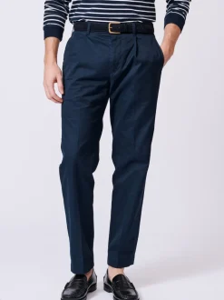 Blauw - Aubin Stickney broek van 100% katoen met relaxte pasvorm