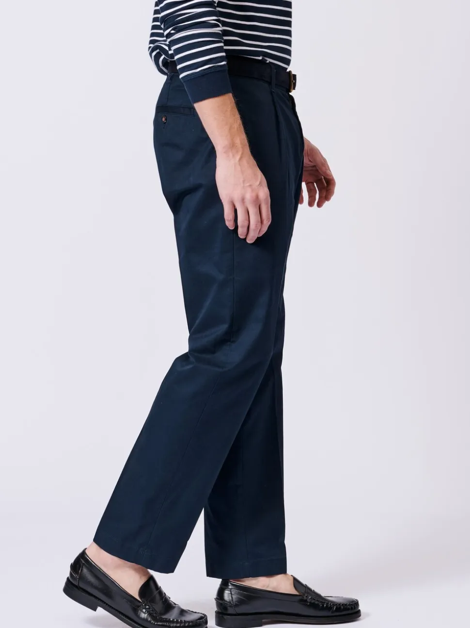 Blauw - Aubin Stickney broek van 100% katoen met relaxte pasvorm
