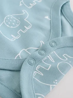 Blauw - Baby Elephant Long Sleeved Bodysuits 5 Pack