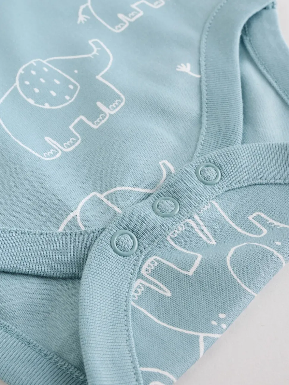 Blauw - Baby Elephant Long Sleeved Bodysuits 5 Pack