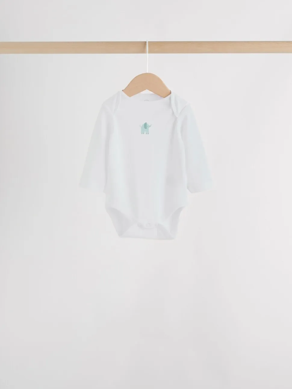 Blauw - Baby Elephant Long Sleeved Bodysuits 5 Pack