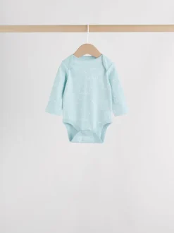 Blauw - Baby Elephant Long Sleeved Bodysuits 5 Pack