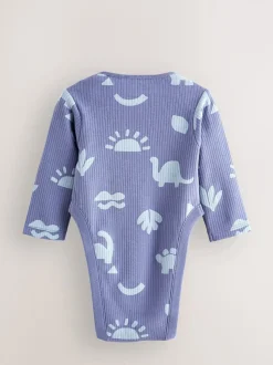Blauw - Baby Hip Dysplasia Long Sleeve Bodysuits 3 Pack