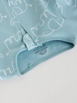 Blauw - Baby Linear Elephant Sleepsuits 3 Pack (0-2yrs)