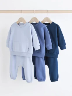 Blauw - Baby Sweatshirt en Joggingbroeken Set 6 stuks (0mnd-3jaar)