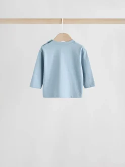 Blauw - Baby T-shirts met lange mouwen 4 stuks (0mnd-2jr)