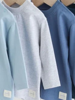 Blauw - Baby T-shirts met lange mouwen 4 stuks (0mnd-2jr)