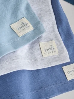Blauw - Baby T-shirts met lange mouwen 4 stuks (0mnd-2jr)