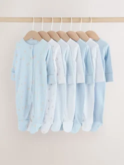 Blauw - Babypyjama met berenprint (0-2jr)