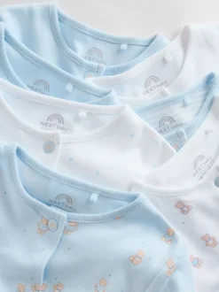 Blauw - Babypyjama met berenprint (0-2jr)