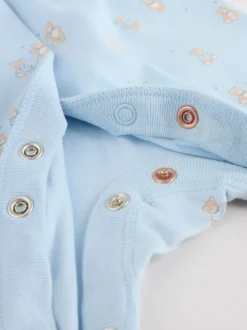 Blauw - Babypyjama met berenprint (0-2jr)