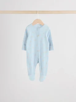 Blauw - Babypyjama met berenprint (0-2jr)