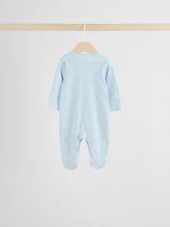 Blauw - Babypyjama met berenprint (0-2jr)