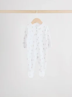 Blauw - Babypyjama met berenprint (0-2jr)