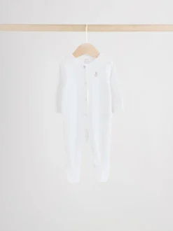 Blauw - Babypyjama met berenprint (0-2jr)