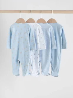 Blauw - Babypyjama met berenprint (0-2jr)