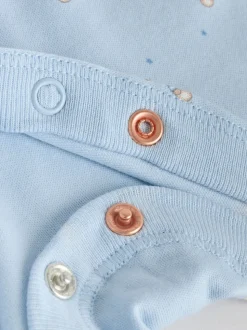 Blauw - Babypyjama met berenprint (0-2jr)