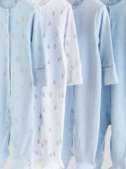 Blauw - Babypyjama met berenprint (0-2jr)