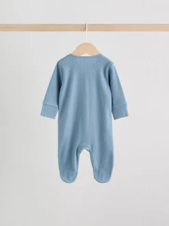 Blauw - Babypyjama's met tweewegrits (0-2jr)