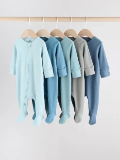 Blauw - Babypyjama's met tweewegrits (0-2jr)