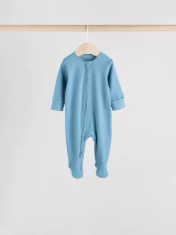 Blauw - Babypyjama's met tweewegrits (0-2jr)