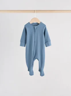 Blauw - Babypyjama's met tweewegrits (0-2jr)
