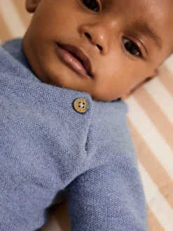 Blauw - Babyset met gebreide trui en legging (0mnd-2jr)