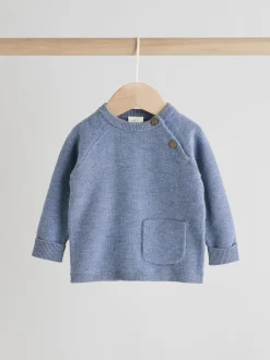 Blauw - Babyset met gebreide trui en legging (0mnd-2jr)