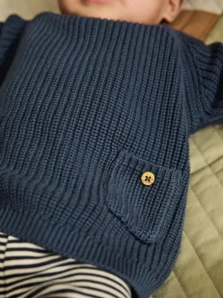 Blauw - Babyset met gebreide trui en legging (0mnd-2jr)